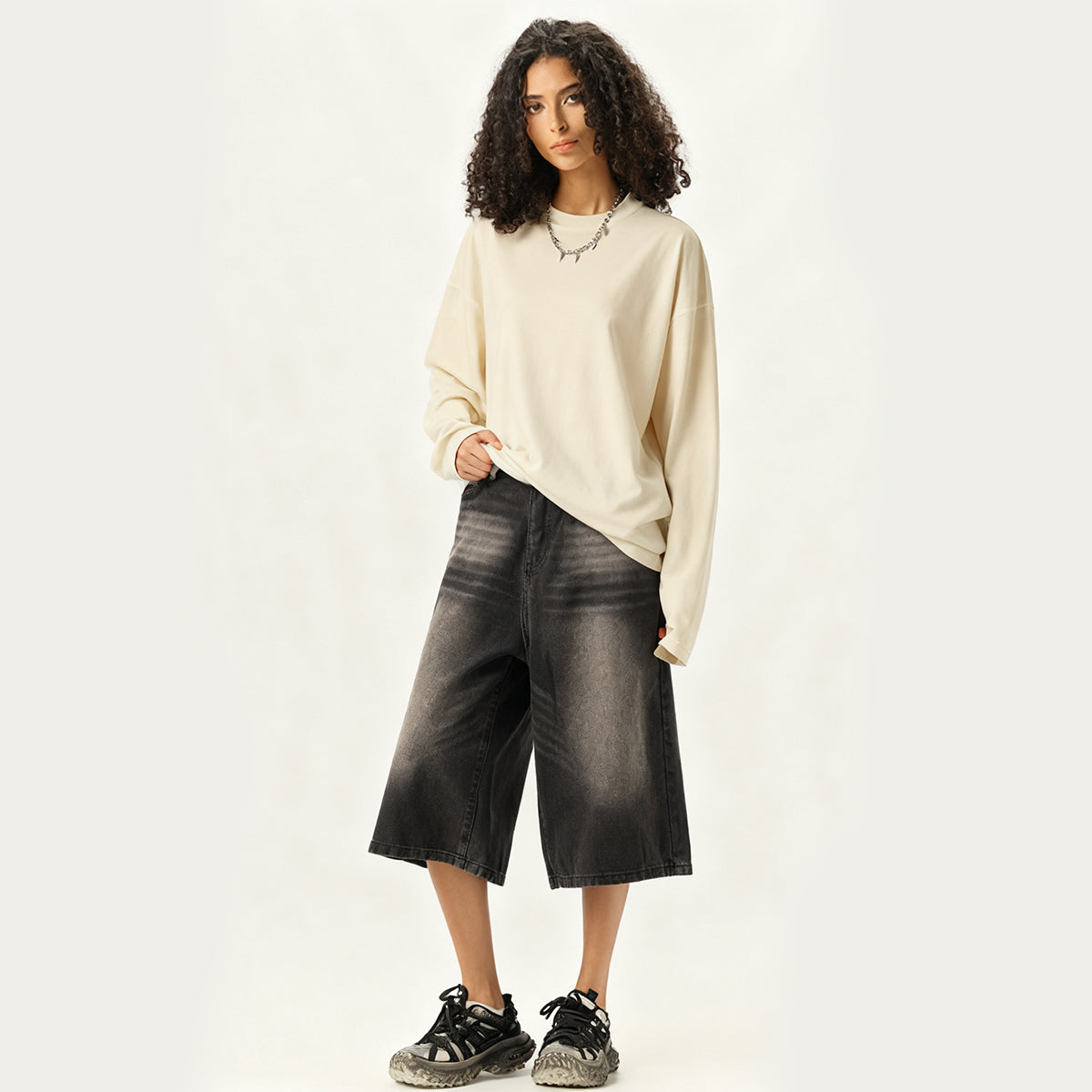 Unisex 100% Cotton Solid Color Long Sleeve T-shirt（280GSM）