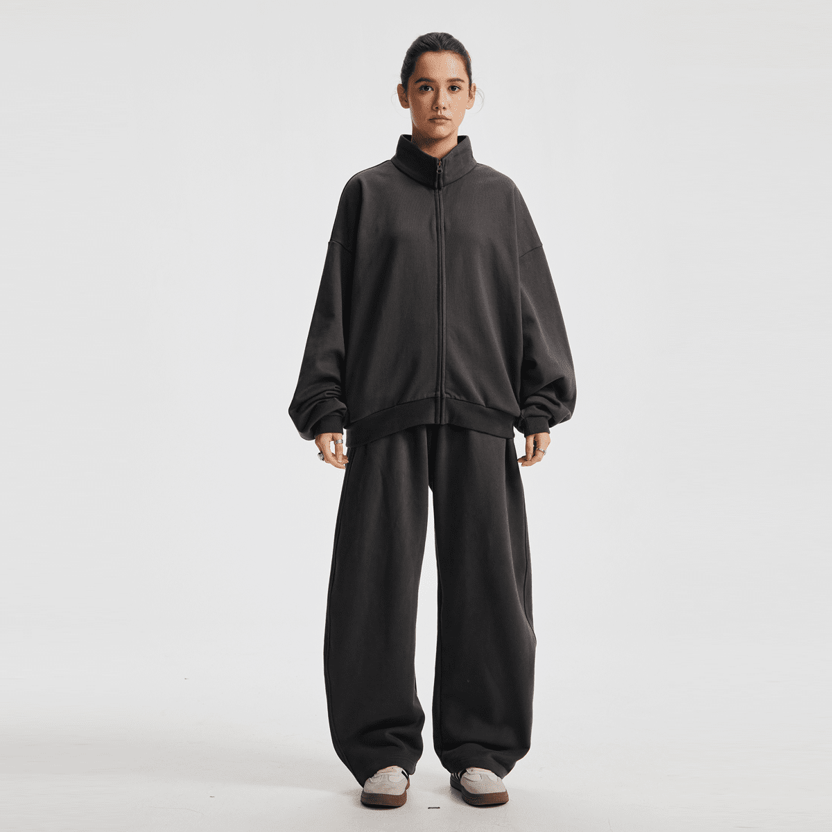 Unisex Brushed Stand-collar Zip-up Jacket（410GSM）