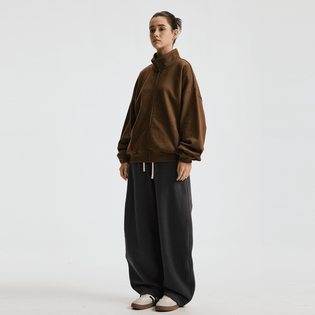 Unisex Brushed Stand-collar Zip-up Jacket（410GSM）