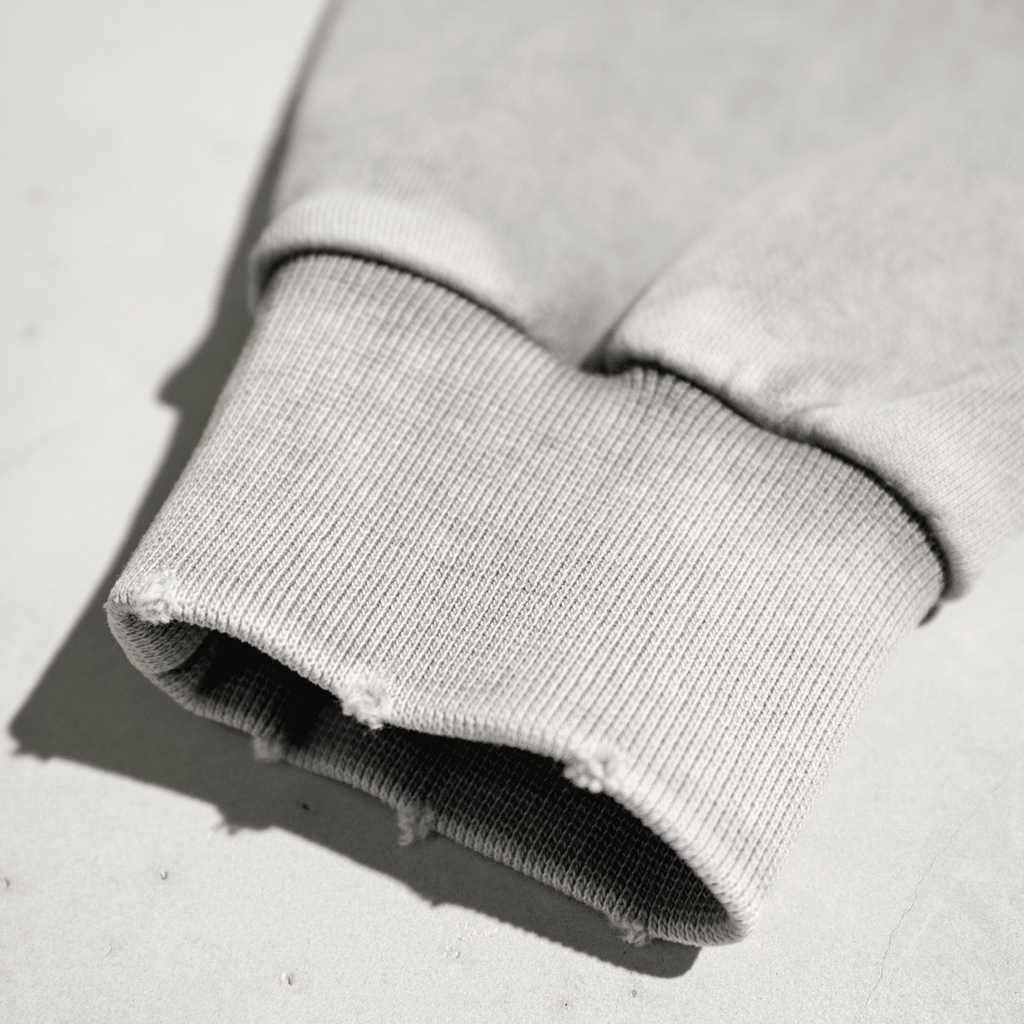 Washed Raw-Edge Cropped Crew Neck Sweatshirt