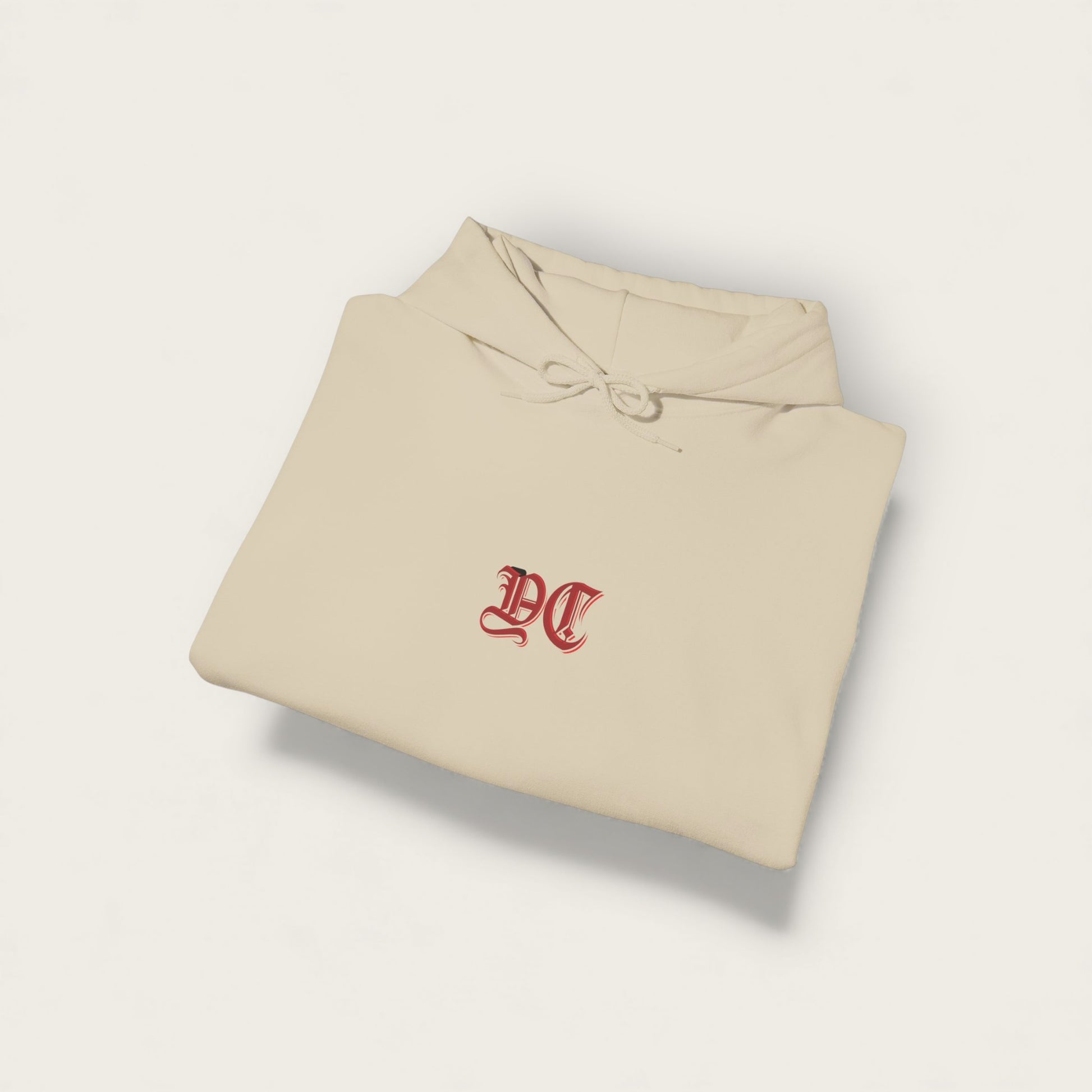 DC Gothic Logo Hoodie — Minimal White Chest Emblem Sweatshirt