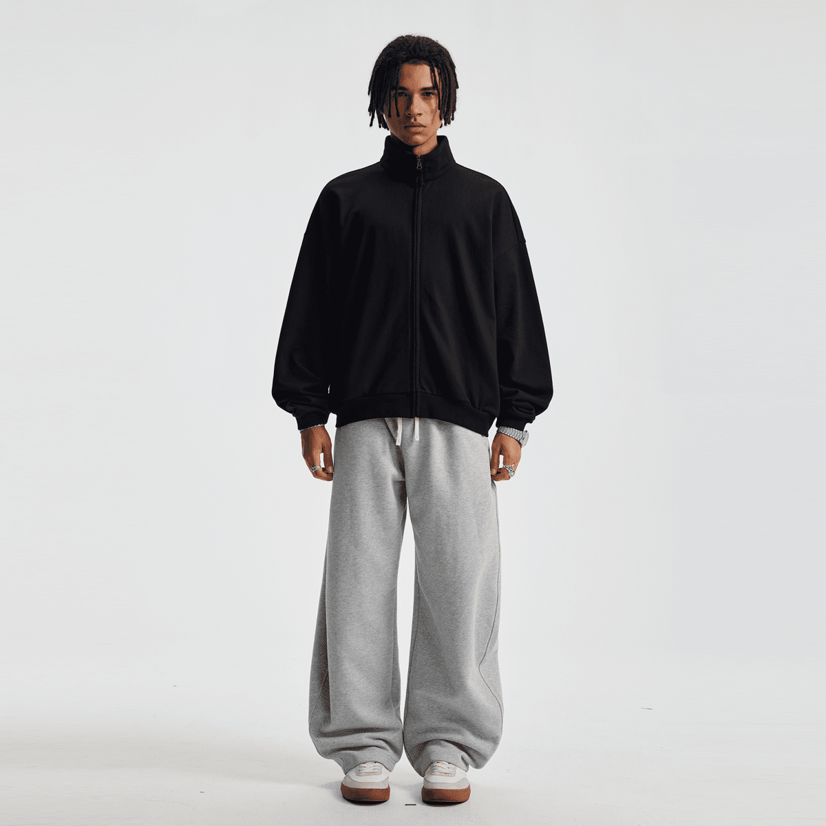 Unisex Brushed Stand-collar Zip-up Jacket（410GSM）