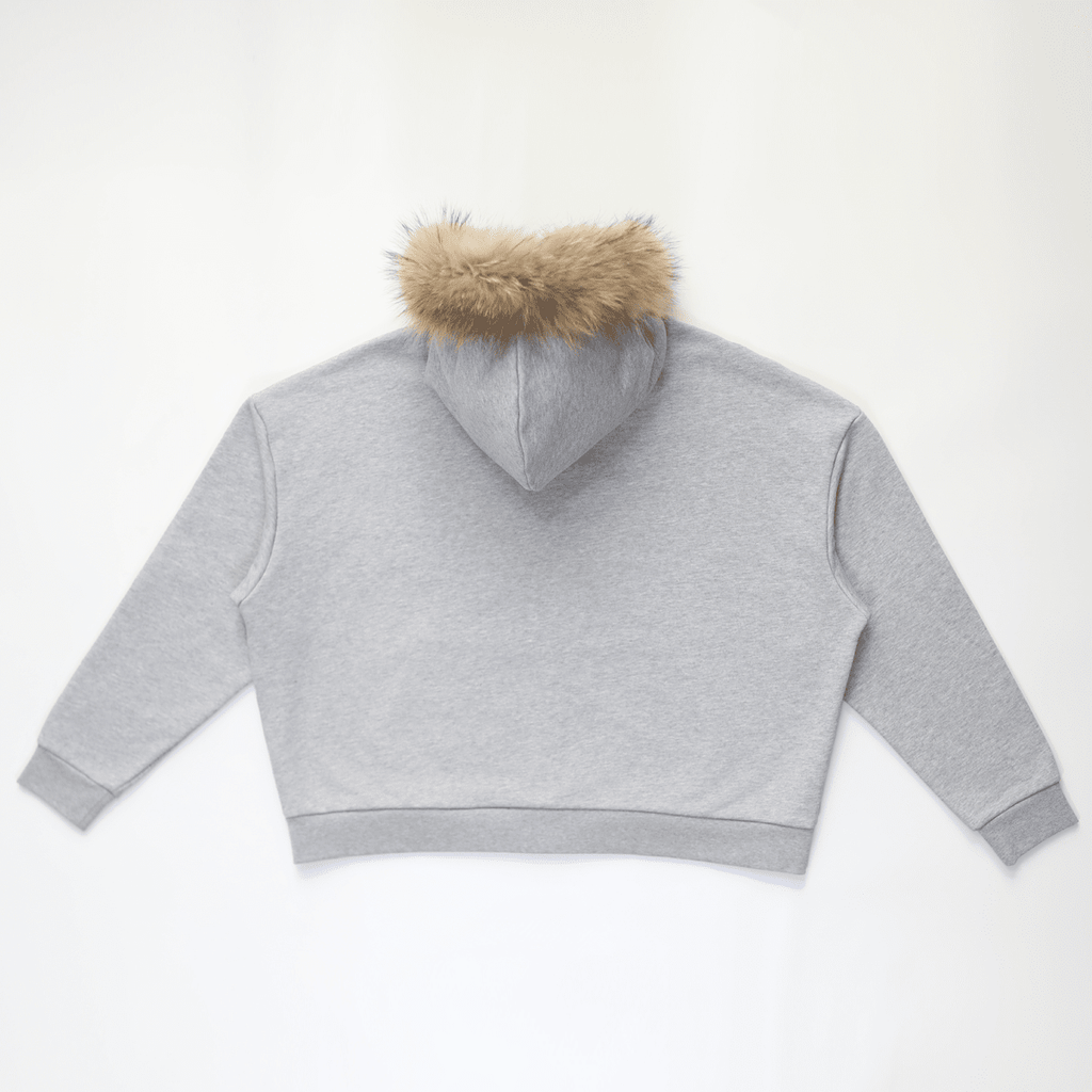 Unisex Fur-Trim Zip-Up Hoodie（400GSM）