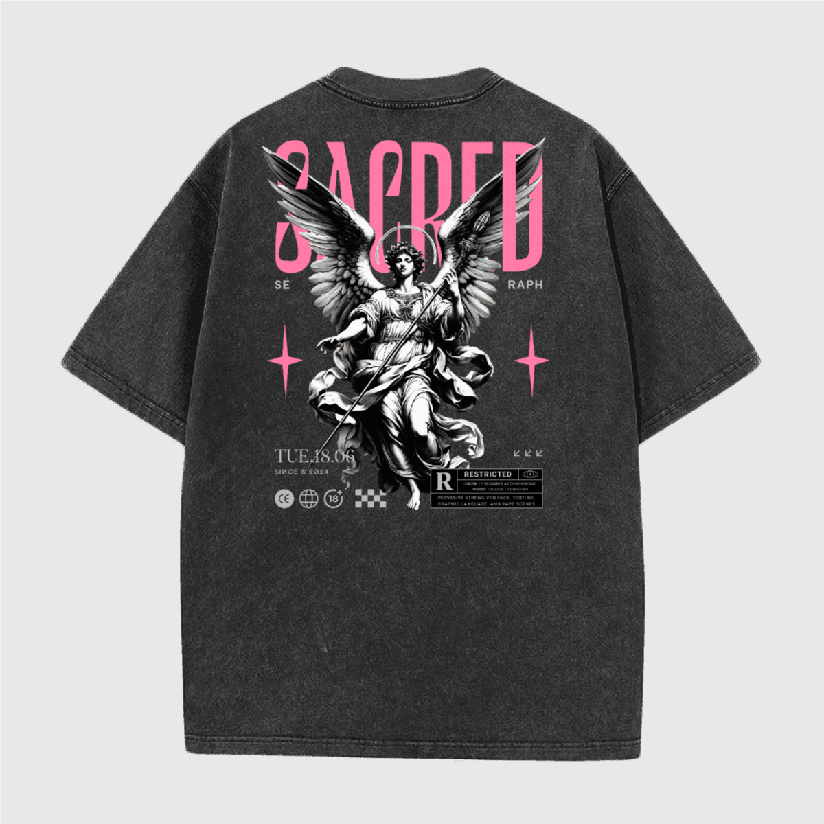 Unisex Vintage Snow Wash Cotton T-Shirt (230GSM)