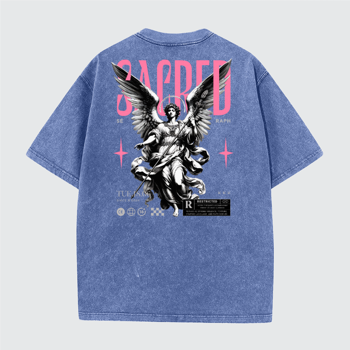 Unisex Vintage Snow Wash Cotton T-Shirt (230GSM)