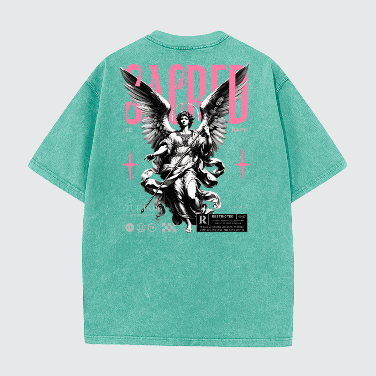 Unisex Vintage Snow Wash Cotton T-Shirt (230GSM)