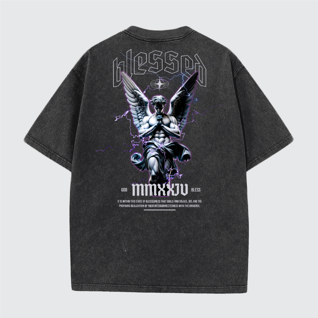 Unisex Vintage Snow Wash Cotton T-Shirt (230GSM)