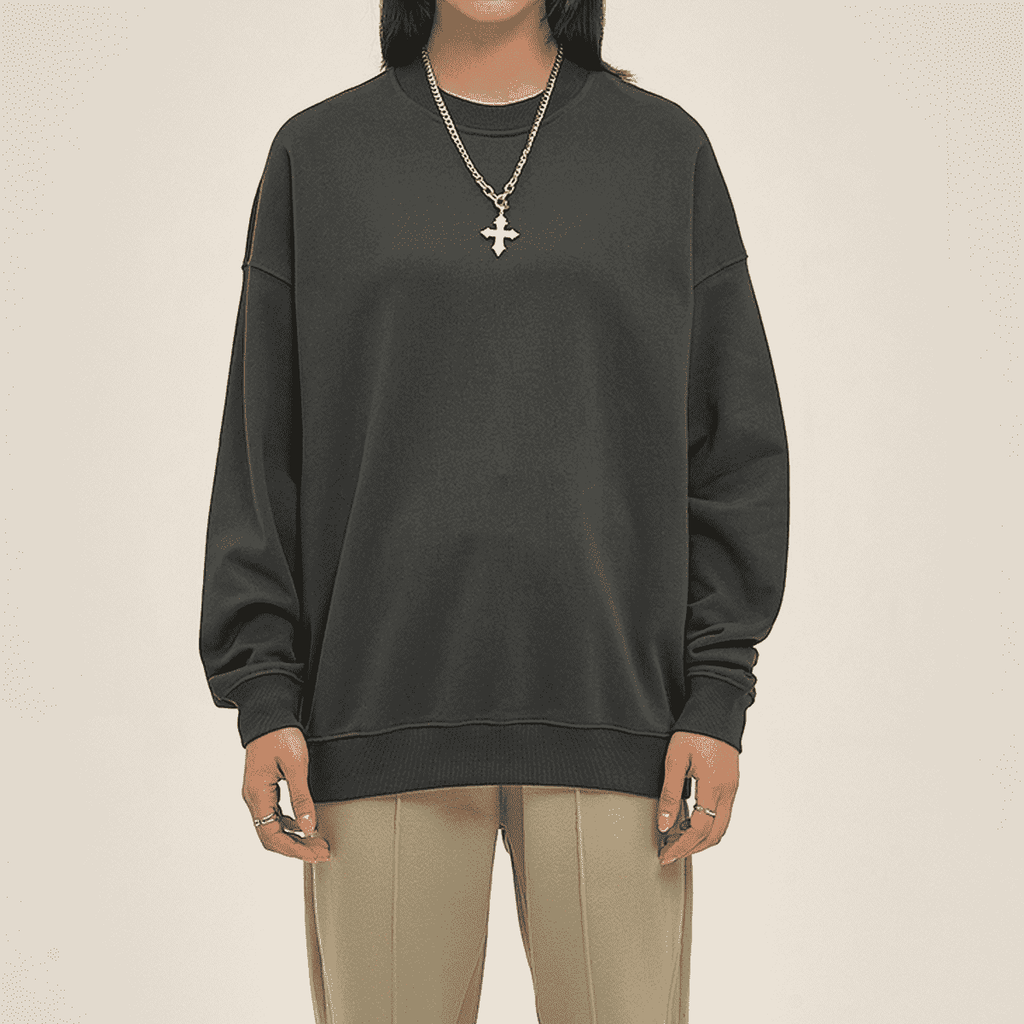 Unisex 100% Cotton Lightweight Oversize Crewneck Sweatshirt