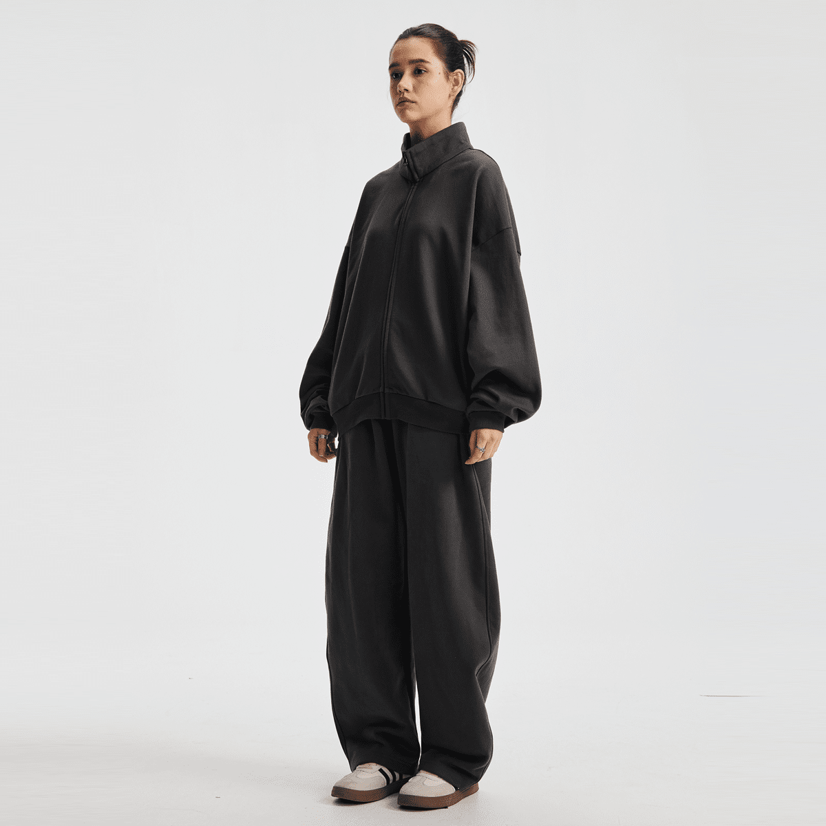 Unisex Brushed Stand-collar Zip-up Jacket（410GSM）