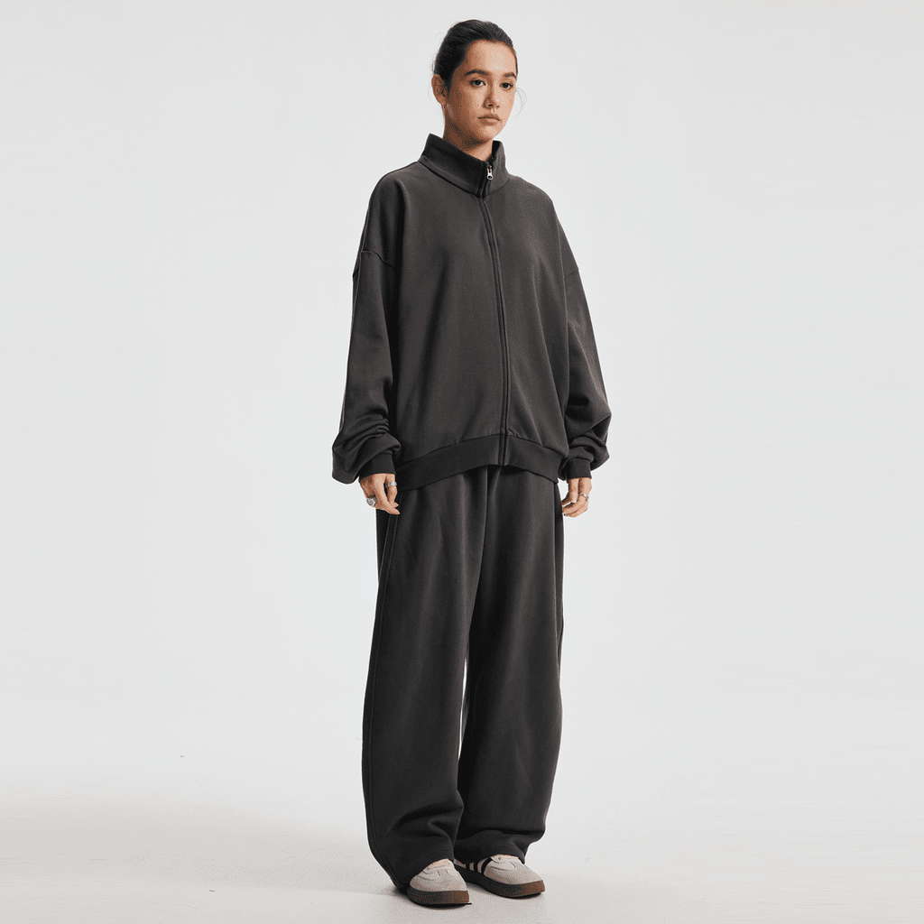 Unisex Brushed Stand-collar Zip-up Jacket（410GSM）