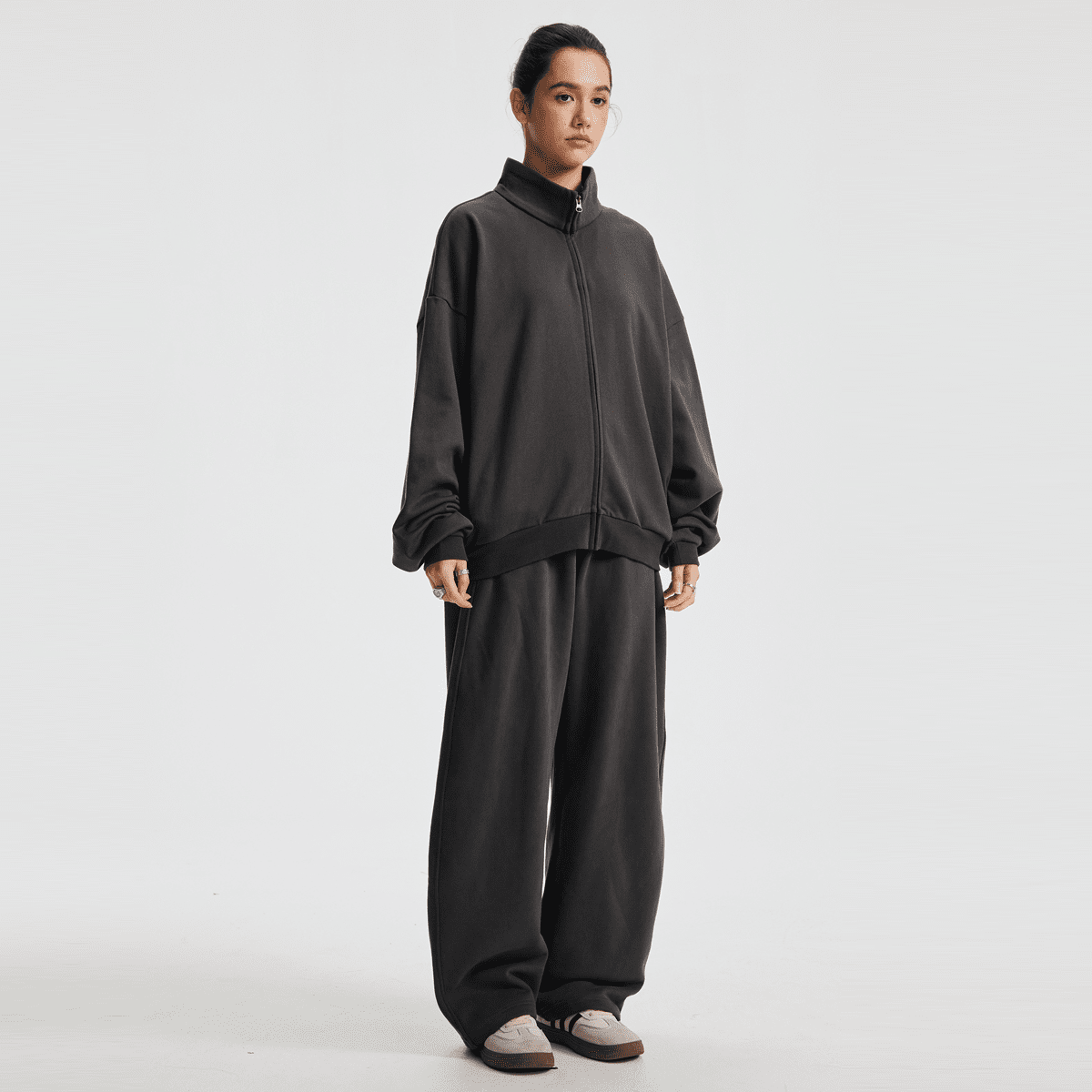 Unisex Brushed Stand-collar Zip-up Jacket（410GSM）