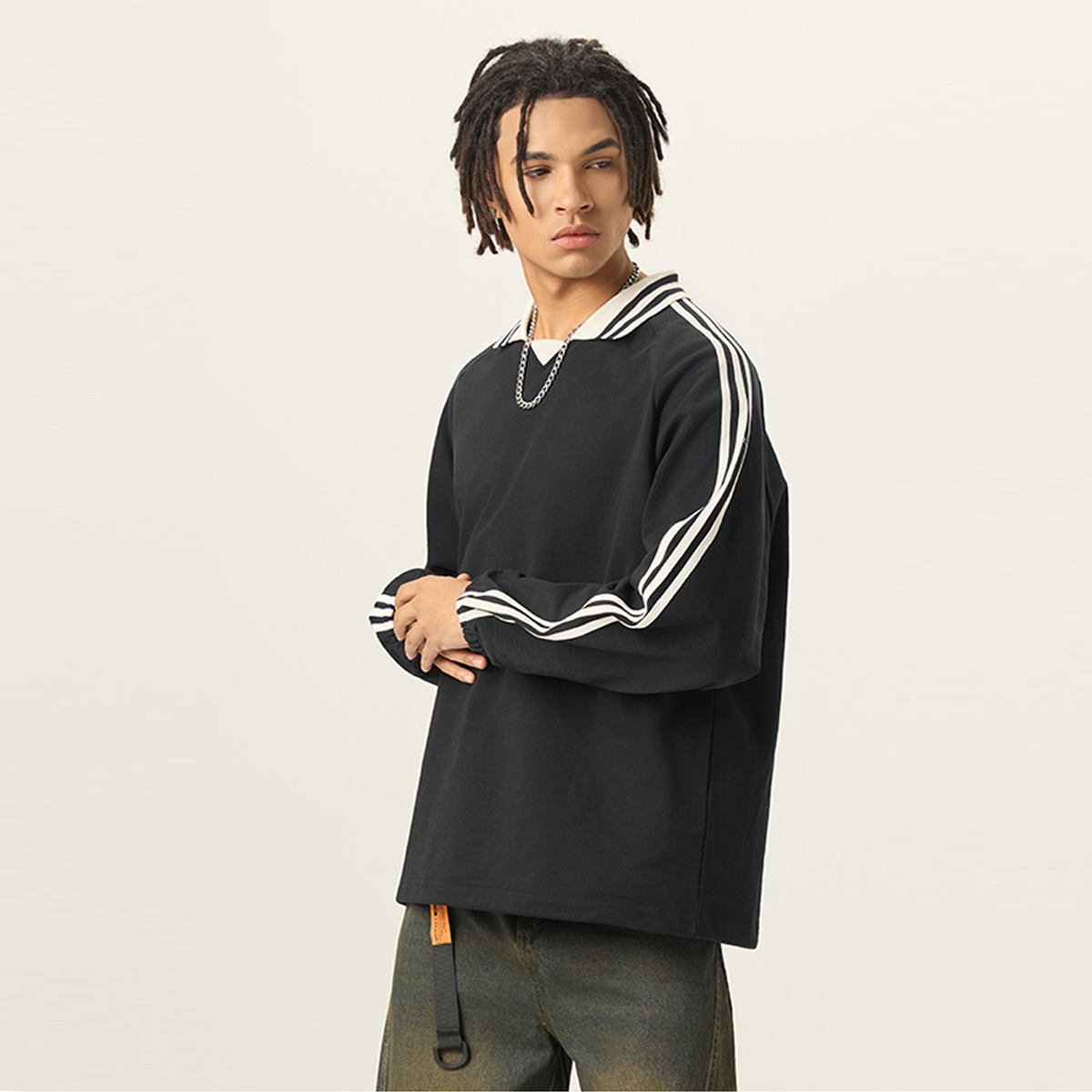 Unisex Contrast Collar Sweatshirt