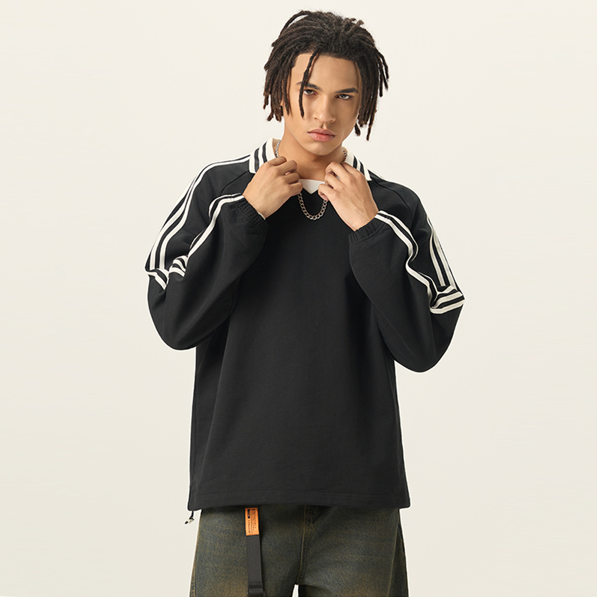 Unisex Contrast Collar Sweatshirt