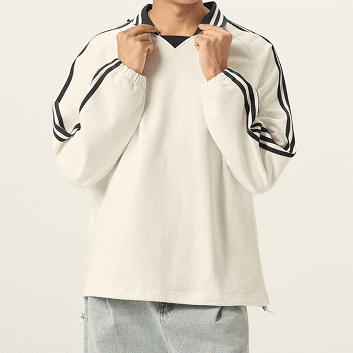 Unisex Contrast Collar Sweatshirt